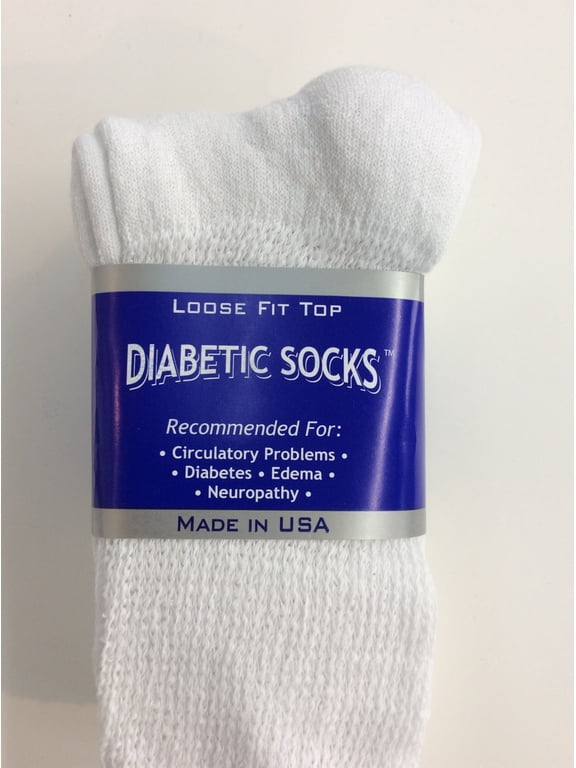 Creswell 3 Pairs White Diabetic Crew Socks 9-11 Size