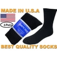 thumbnail image 1 of Creswell 6 Pairs Of Mens Black Diabetic Crew Socks 13-15 Size MADE IN USA, 1 of 8
