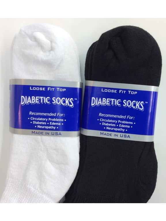 Creswell 6 Pairs Of Mens White And Black Diabetic Ankle Socks 13-15 King Size