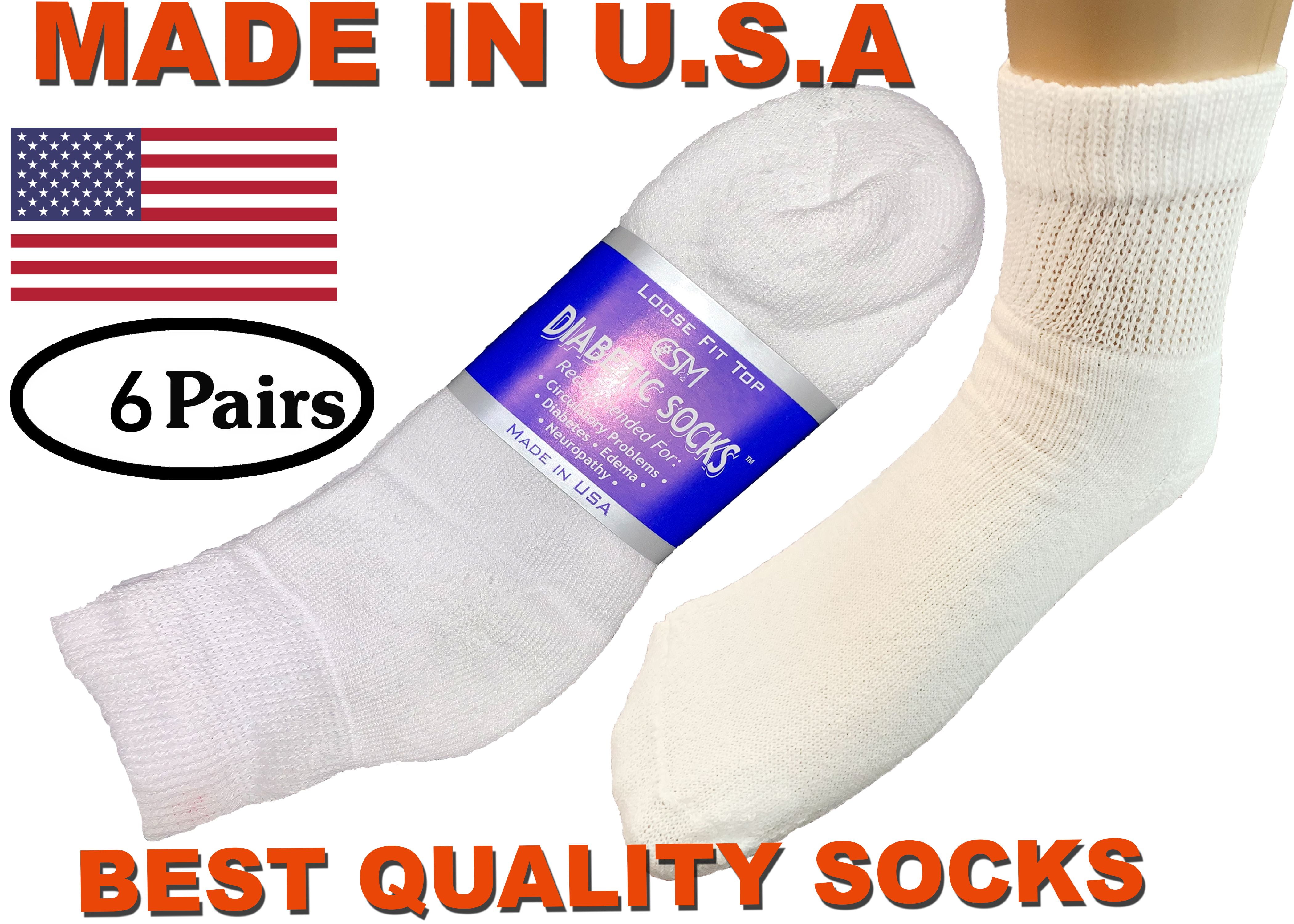 Creswell 6 Pairs Of Mens White Diabetic Ankle Socks 1315 Size MADE IN USA