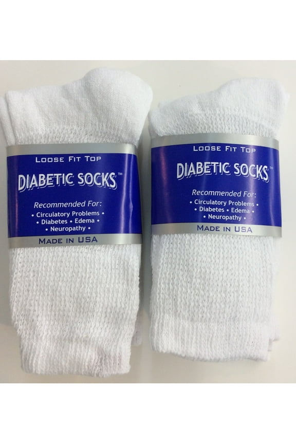 Creswell 6 Pairs Of Mens White Diabetic Crew Socks 13-15 King Size