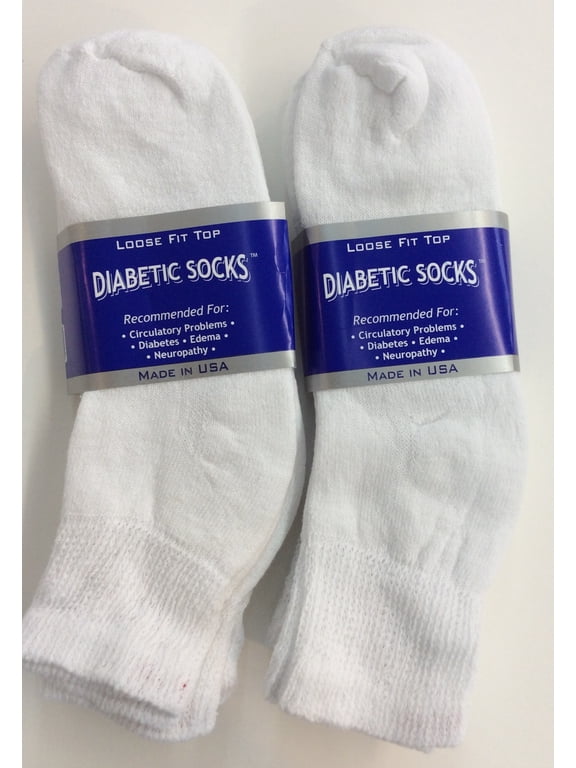 Creswell 6 Pairs White Diabetic Ankle Socks 9-11 Size
