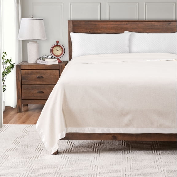 Creswick Essential Merino Wool Throw Blanket – 100% Australian Wool, Lightweight, Breathable & Hypoallergenic – King, Cream