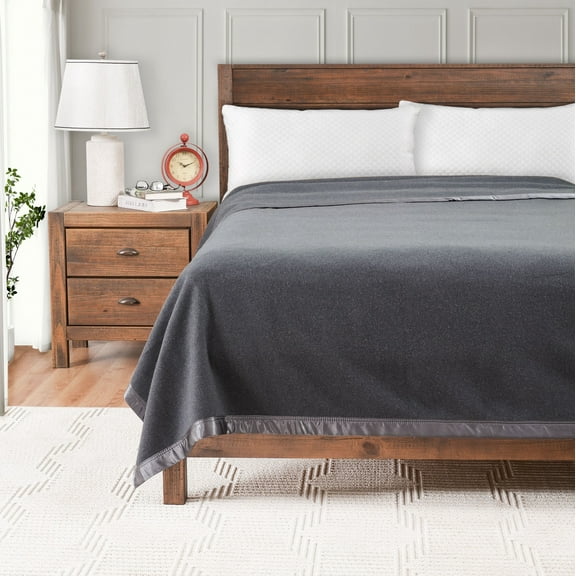 Creswick Essential Merino Wool Throw Blanket – 100% Australian Wool, Lightweight, Breathable & Hypoallergenic – Twin, Charcoal