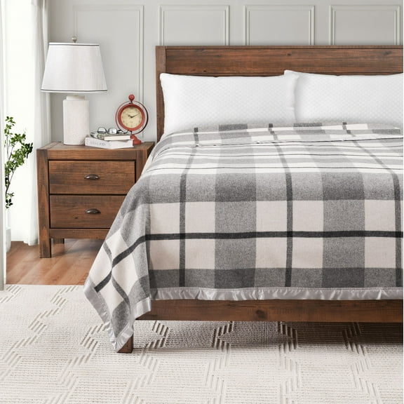 Creswick Essential Merino Wool Throw Blanket – 100% Australian Wool, Lightweight, Breathable & Hypoallergenic – Twin, Grey