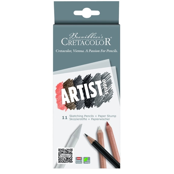 Cretacolor Artists Studio Line Drawing 101 Set, Artist Studio 11 Sketching Pencils & Paper Stump