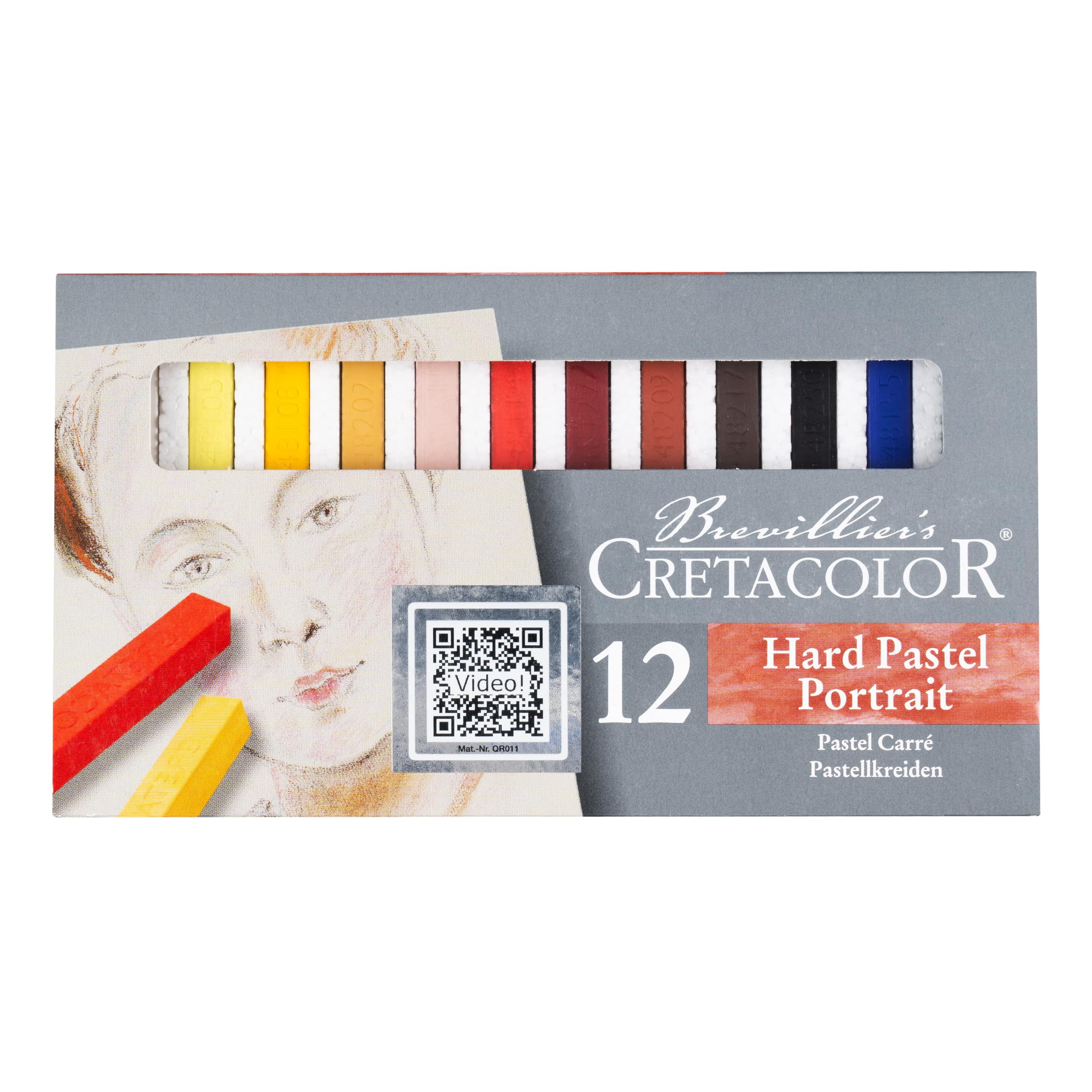 Cretacolor Hard Pastel Set, Pastel Carré Tin Set of 24