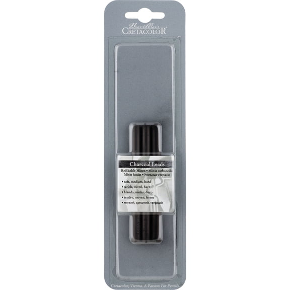 Cretacolor Compress Charcoal Sft Med Hrd 3Pk