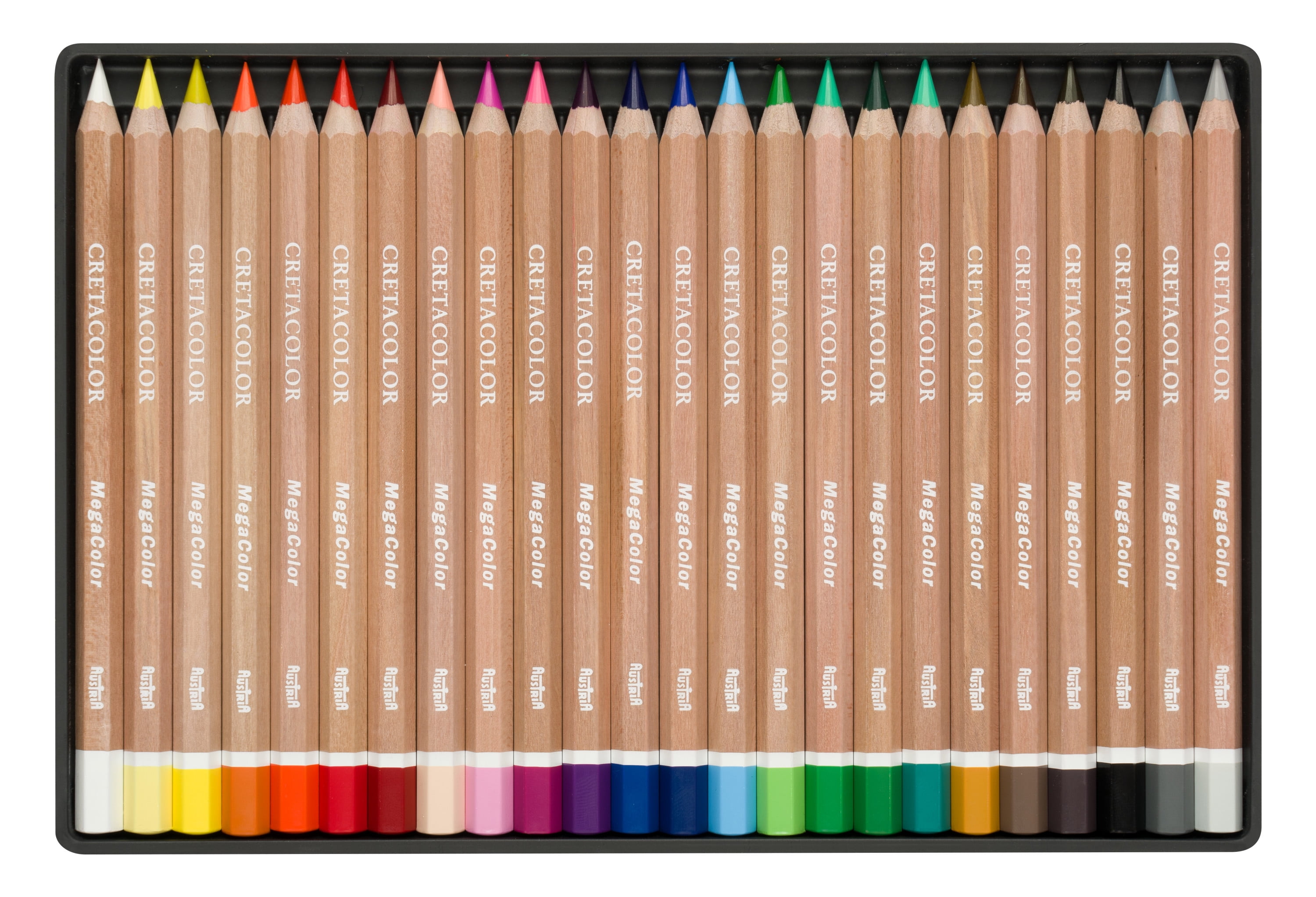 Cretacolor Mega Colored Pencil Set, Megacolor Tin Set of 24