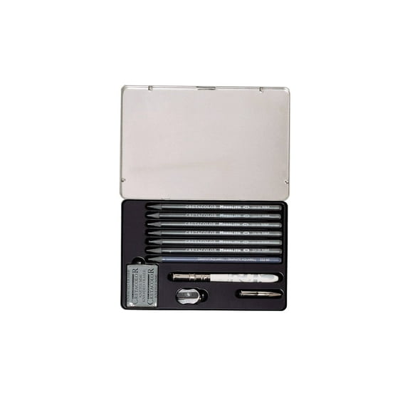 Cretacolor Monolith Graphite Pencil Tin Box Set 11 Pieces