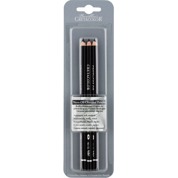 Cretacolor Nero Oil Charcoal 3-Pencil Set