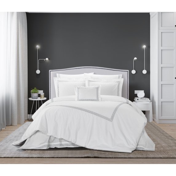 Crete 4 Piece Cotton Comforter Set Embroidered Hotel Collection