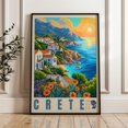 Crete Colorful Greek Island Mediterranean Coast Wall Art Poster ...