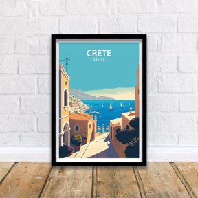 Crete Greece Modern Travel Wall Art Unframed Paper Print