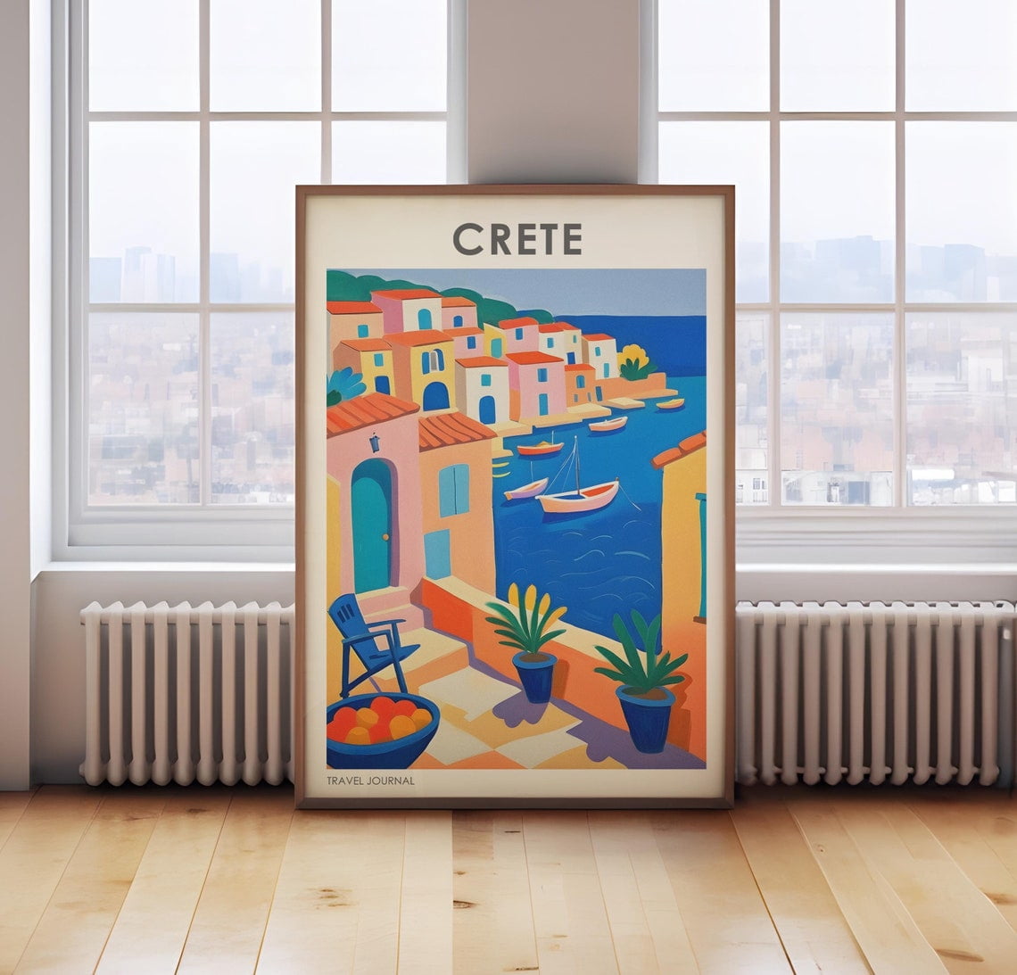 Crete Greece Vintage Travel Wall Art Print, Retro Island Decor ...