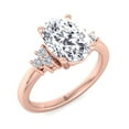 thumbnail image 1 of Crete - Moissanite Oval Cut Lab Diamond Engagement Ring with Round Side Stones, 1 of 4
