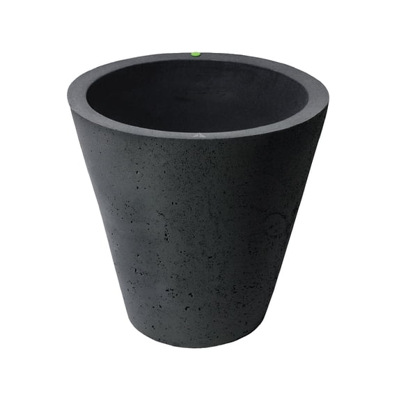 Algreen Crete 20" Self-Watering Planter, Round, Black Resin