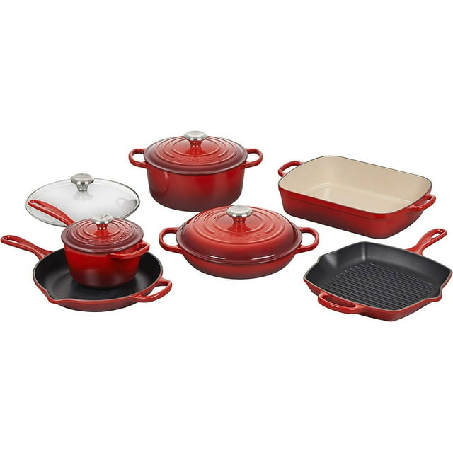 Creuset Signature Enameled Cast Iron Cookware Set 7Piece Marseille