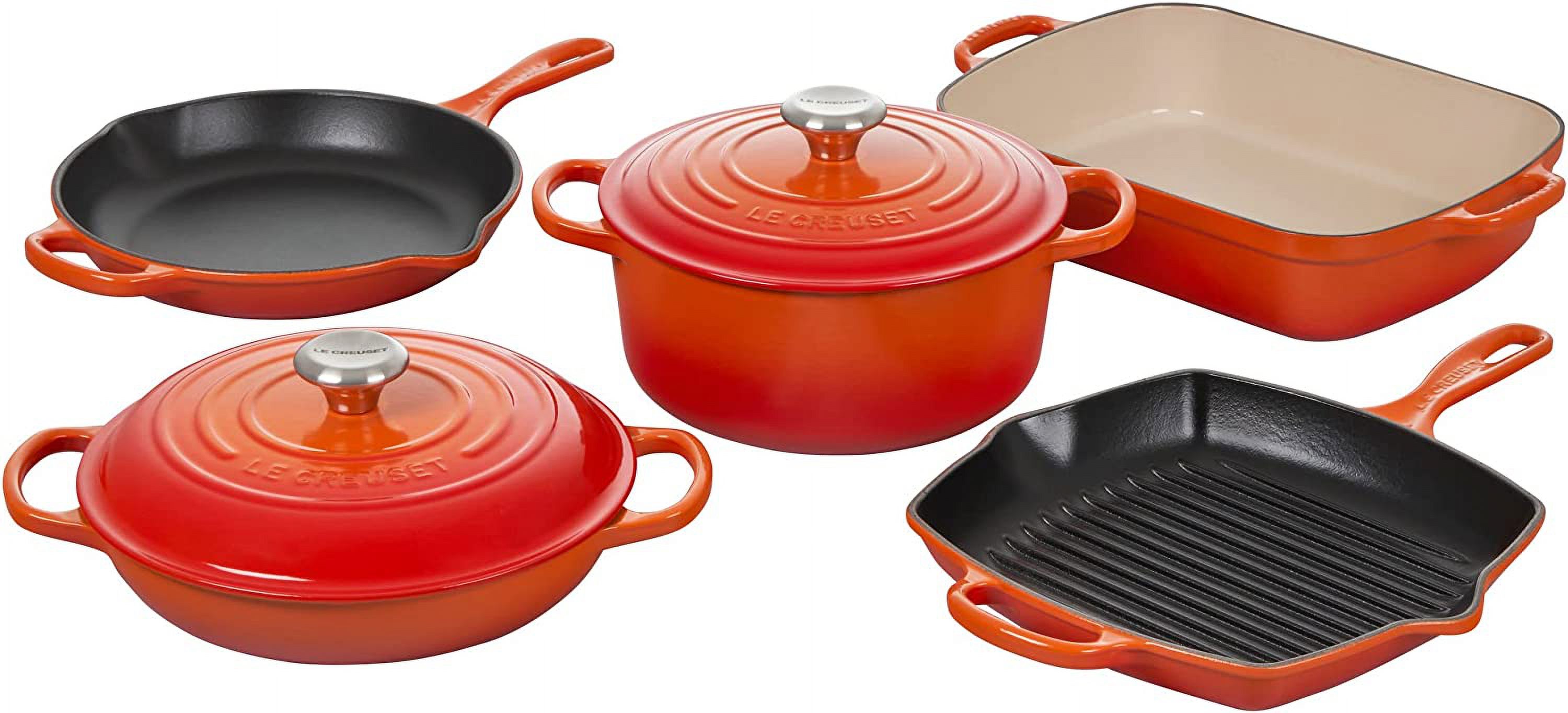 Creuset Signature Enameled Cast Iron Cookware Set 7Piece Marseille