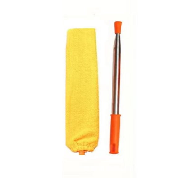 Crevice Brush Gap Brush | Extendable Pole Thin Brush for Tight Spaces | Microfiber Washable Duster | Household Tool for Under Furniture, Orange, 1 Pack
