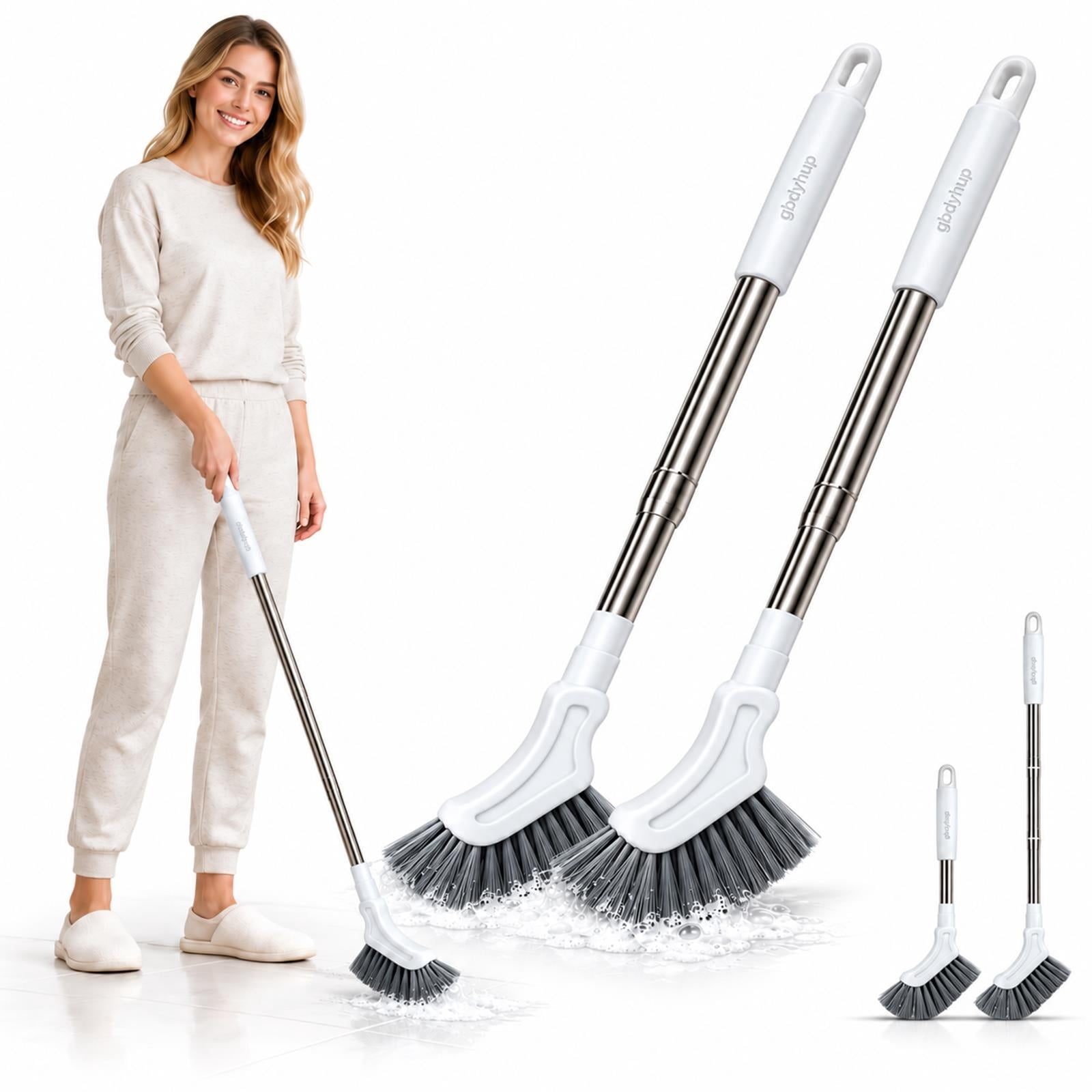 Crevice Cleaning Brush Extendable Long Handle Floor Scrub Clean Brush ...