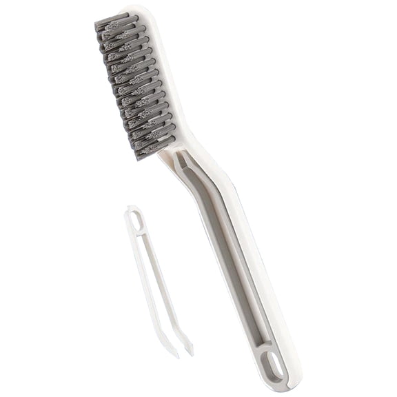 Crevice Cleaning Brush with Hidden Tweezer, Hard Bristle Grout Gap Cleaning Tool for Kitchen Sink, Bathroom, Toilet and Window, Deep Cleaning Supplies, 1 Count by WUYVCG