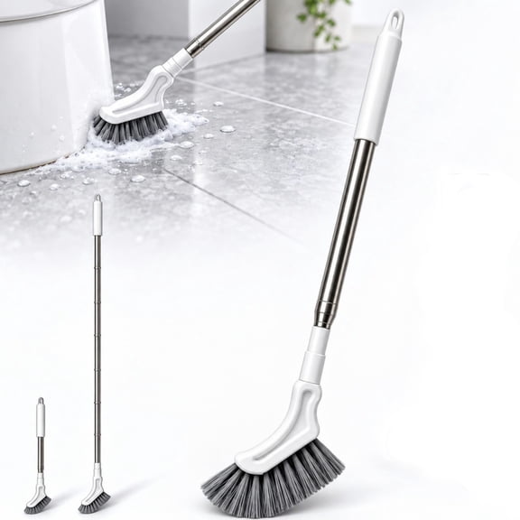Crevice Cleaning Brush, Long Handle Gap Cleaning Tool, L-Shaped Tile Grout Scrubber for Bathroom Shower.