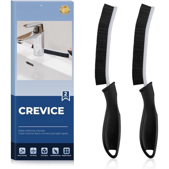 Crevice Cleaning Brushes, Cleaner Scrub Brush Tool for Hard to Reach Tight Space, Essentials, Cleaning Supplies for Shower, Bathroom, Kitchen, Toilet, Window