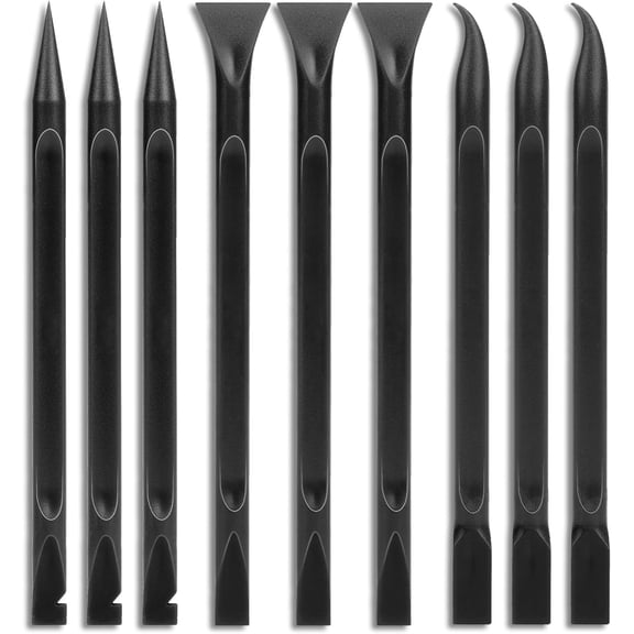 Crevice Cleaning Tool, 9 PCS Carbon Fiber Plastic Scraper Tool Car Detailing Brush Set Non-scratch Multi-purpose Scraper for Clean Small Narrow Spaces and Gaps, Remove Stickers Labels Oil Stains Dirt