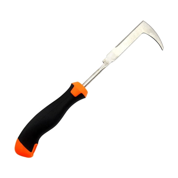 Sidewalk Crevice Weeder 12 Inch Stainless Steel L Shaped Weed Puller Durable Wood Handle Garden Tool