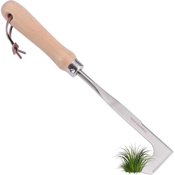 Crevice Weeder,Crevice Weeding Tool with Wood Handle,L-Shaped Weed Puller Tool,Efficient Manual Weeder Gardening Tool for Garden Lawn, Yard Patio Terrace,Side-Walk
