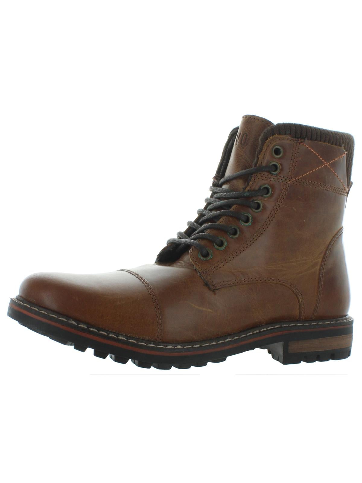 Crevo Men s Camden Leather Ankle Boots with Wool Collar and Memory Foam Walmart
