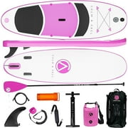 Crew Axel Inflatable Paddle Board 10336 Extra Wide & Lightweight 18lb Paddle Board Premium SUP Set Includes 2 Bags, Floating Paddle, Camera Mount, 3 Fins, Dual Pump Kit
