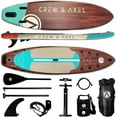 thumbnail image 1 of Crew & Axel Inflatable Paddle Board SUP 10FT (6.2” Thick) Non Slip Stand up Paddleboard Set W/Backpack (Dark Wood), 1 of 6