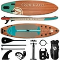 thumbnail image 1 of Crew & Axel Inflatable Paddle Board SUP 10FT (6.2” Thick) Non Slip Stand up Paddleboard Set W/Backpack (Light Wood), 1 of 5