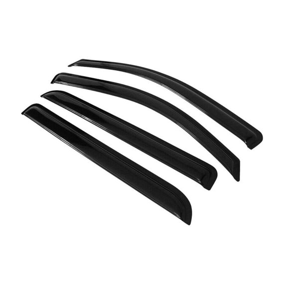 Crew Cab Window Visor Rain Guard - Acrylic Smoke Tinted Slim Style Set