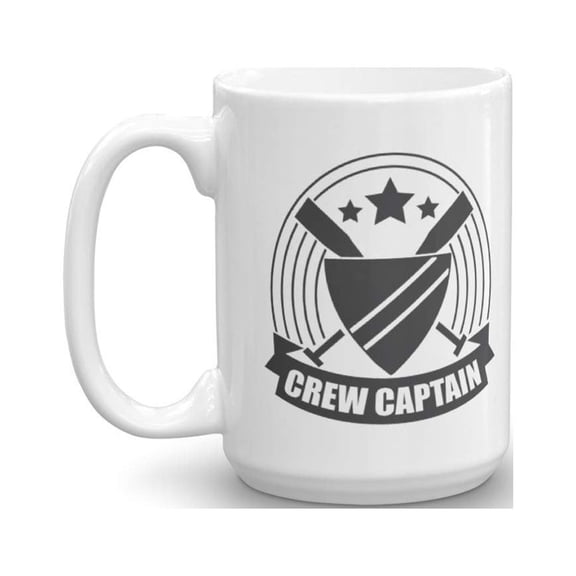 Crew Captain Novelty Row Themed Coffee & Tea Gift Mug For A Rowing Stroke Coach & Coxswain (15oz)