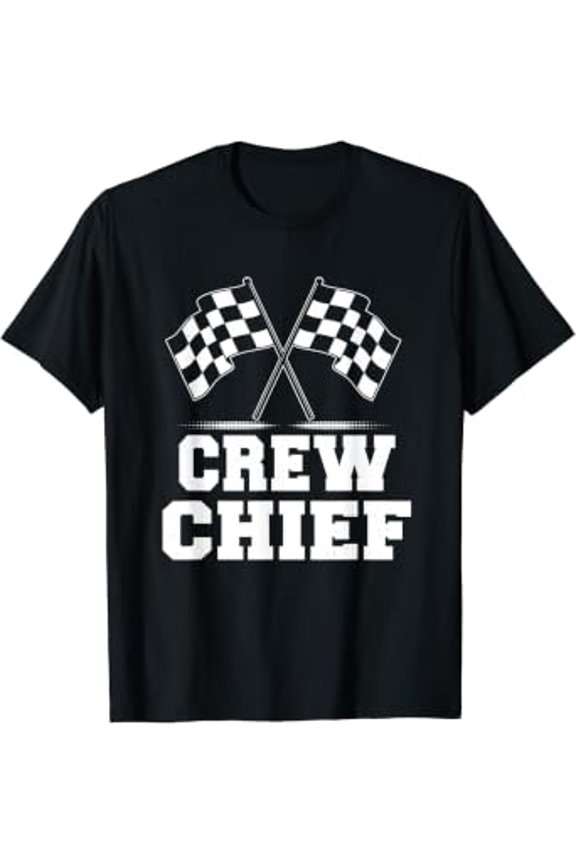 Crew Chief Car Racing Checkered Flag Racing Pit Crew T-Shirt