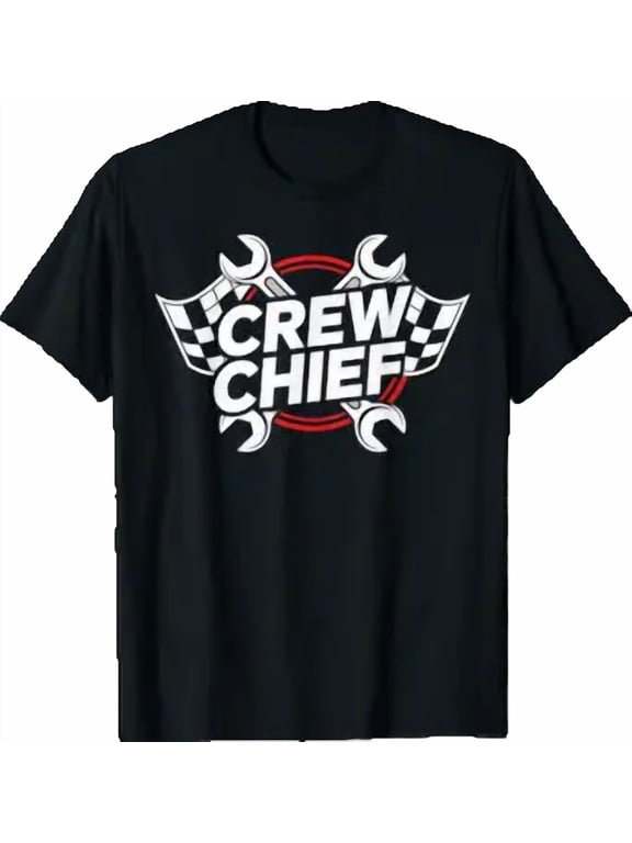 Crew Chief Racing Pit Crew Wrenches Checkered Flag T-Shirt