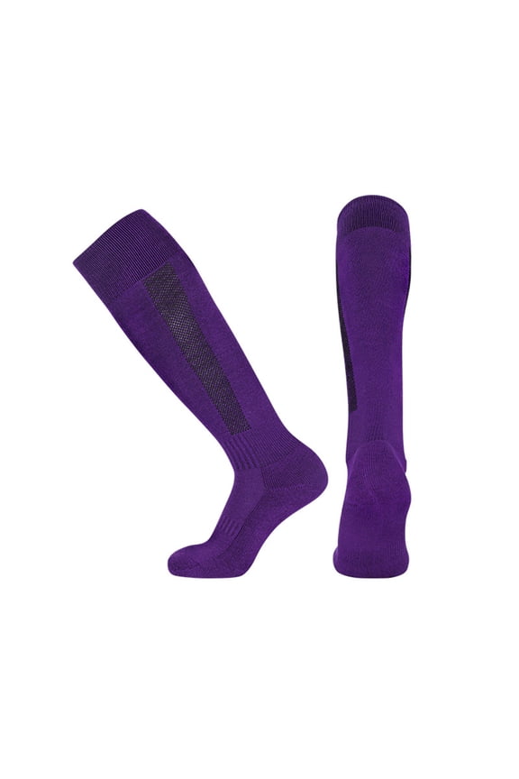 Crew Length Cycling Socks – Breathable Fast Dry Non-Slip Bike Socks with Cushioned Sole for Men & Women, 1 Pack Purple