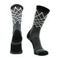 thumbnail image 1 of Crew Length Elite Basketball Socks with Net (Graphite/Black, Large), 1 of 2