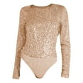 thumbnail image 1 of Crew Neck Bodysuit for Women Second-skin Feel Thong T-shirt Body Suits Tops, 1 of 9