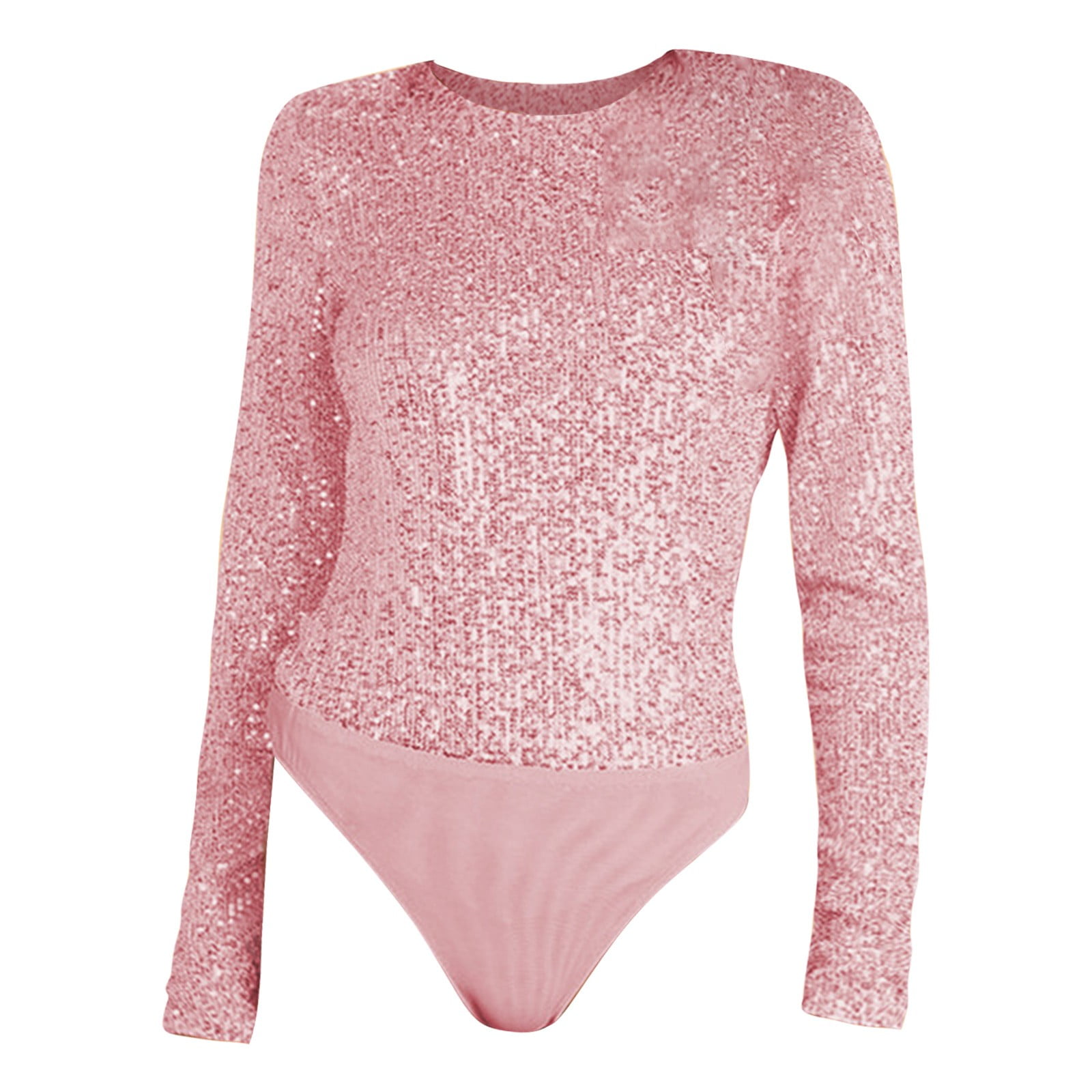 Crew Neck Bodysuit for Women Second-skin Feel Thong T-shirt Body Suits Tops - Walmart.com