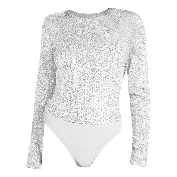 Crew Neck Bodysuit for Women Second-skin Feel Thong T-shirt Body Suits Tops