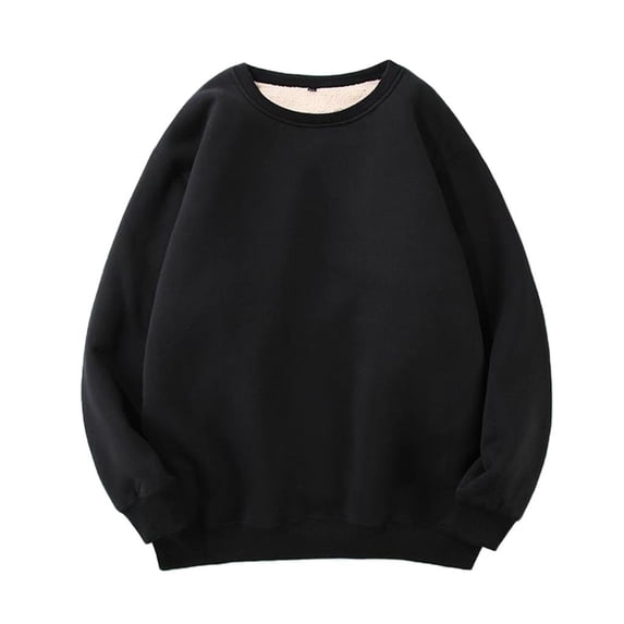 Crew Neck Casual Plus Velvet Thick Sweatshirt Sweat for black XL