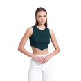 thumbnail image 1 of Crew Neck Crop Top with a V-Shaped Front, 1 of 6