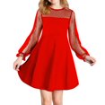 thumbnail image 1 of Crew Neck Dresses for Girls Sleeve Formal Prom Party Evening Gowns Elegant Graduation Dance Cosplay Costumes Mesh A Line Dresses Homecoming Dresses Girl 2026 7 Years, 1 of 8