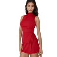 thumbnail image 1 of Crew Neck Fitted Mini Dress with Tie-up Detail, 1 of 5