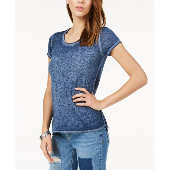 Crew Neck High Low T-Shirt Deep Twilight XS