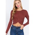 thumbnail image 1 of Crew Neck Knotted Crop Sweater, 1 of 5